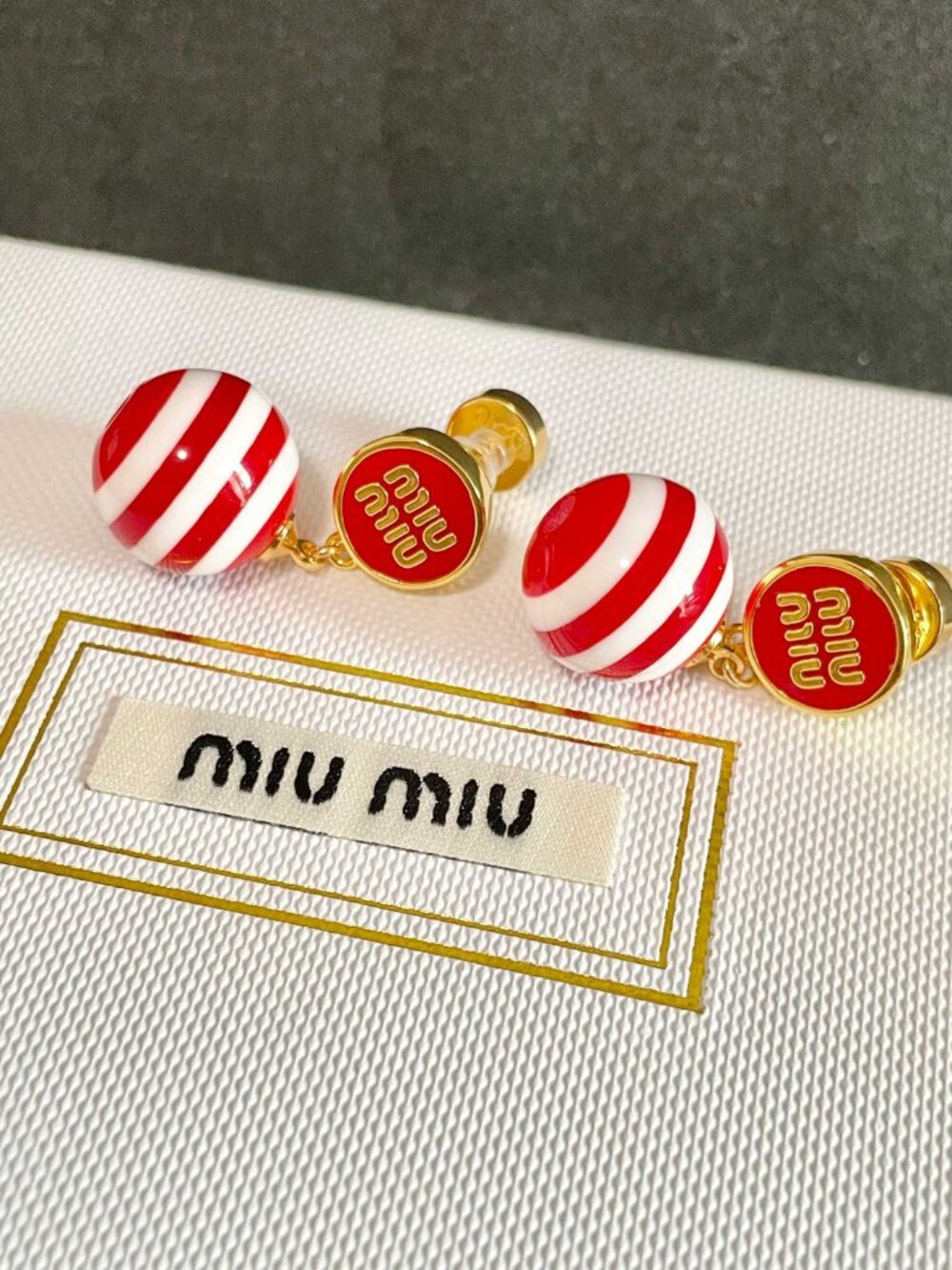 Miu Miu Letter Stud Earrings